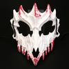 Blood Half-Face Mask Men Dragon Tiger Wolf Mask Horror Halloween Costume Props Skeleton Carnival Mask Party Cosplay Prop