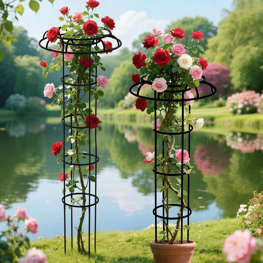 Ombrellone da Giardino a Forma di Ombrello Supporto Verticale per Piante Rampicanti per Rosa Clematide Rampicante Fiore Esterno Pisello Fagiolo Pomodoro Cortile