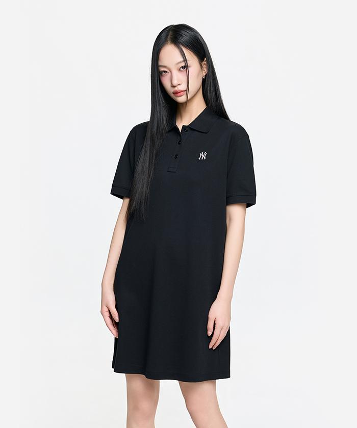 Emelbi Women'S Basic Small Logo Pique Dress Ny (Black)