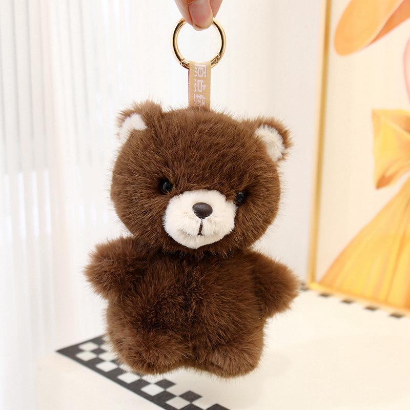 16cm Cartoon Animal Pendant Soft Fuzzy Cute Koala Bear Peluche Toy Panda Dinosaur Sloth Metal Ring Key Chain Fashion Accessory