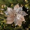 Mixed Leaves Hollow Christmas Flowers Handmade Xmas Decorative Flowers  Party Supplies