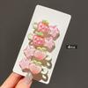 Cute Peach Girl Hairpin Women's Sweet Strawberry Star Hairpin Side Bangs Duckbill Hairpin Hair Accessory
