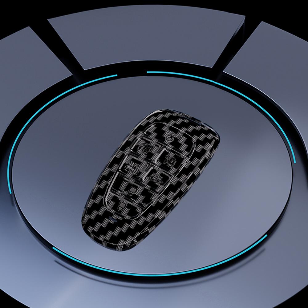 Abs Carbon Fiber Car Key Case Cover For Hyundai Tucson Solaris Sonata Hybrid Nexo Nx4 Santafe Dn8 Accessories