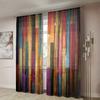 2 delar, rumsdekoration färgad träskiva tryckta gardiner, vardagsrum sovrum heminredningsgardiner