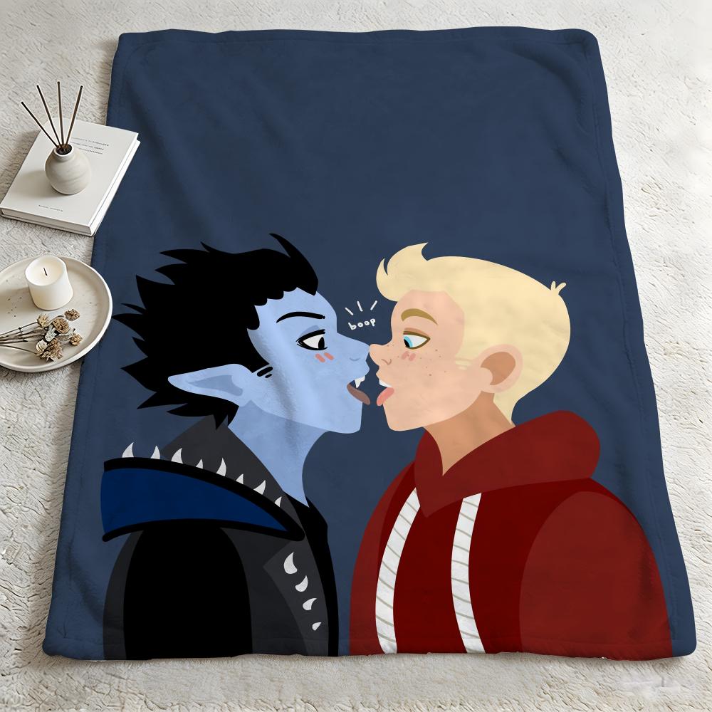 art TThe Little Vampire Fanmaded Throw Warm Soft Flannel Blanket Multiuse for Sofa Bed Camping Travel Nap