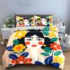 Colorful Floral Art Decoration Set Soft Comfortable Duvet Cover Bedding Set Included 1*Duvet Cover & 2*Pillowcases, Gift