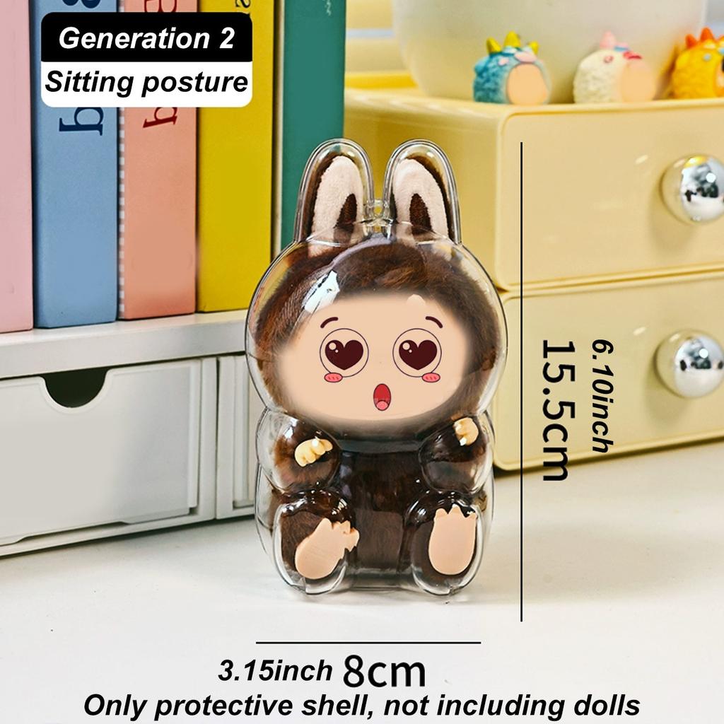 For LABUBU Protector Case Protection Cover V1 V2 Pendant Doll Storage Box Anti Dust Case For Labubu Clear Case Doll Accessories