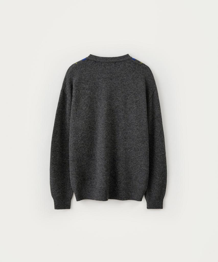 Sseomweeobeoteo Noelle Argyle Knit - Charcoal