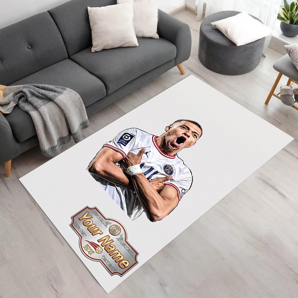 Mbappé Customize Text Floor Mat Suitable for Entryway Kitchen Outdoor Game Room Anti-slip Rug Office Home Decor Perfect Gift for Women/Men