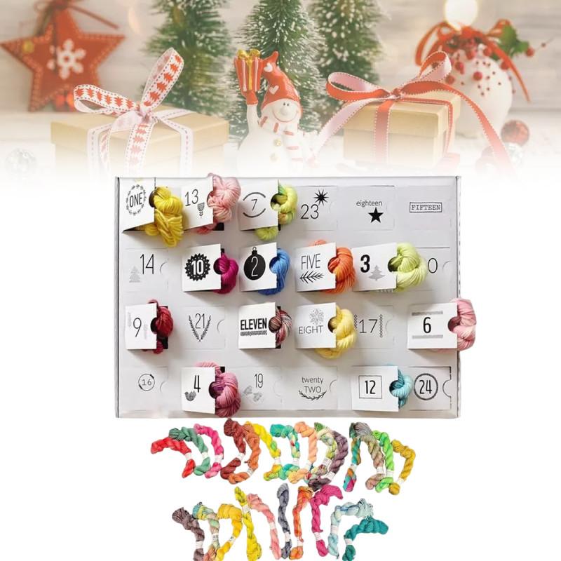 Yarn The 24pcs Advent Calendar Countdown Blind Box Mini Skeins 2024 Gift Xmas