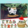 Baby Adorable Cartoon Yoda Santa Holiday Decoration Perfect For Christmas Trees