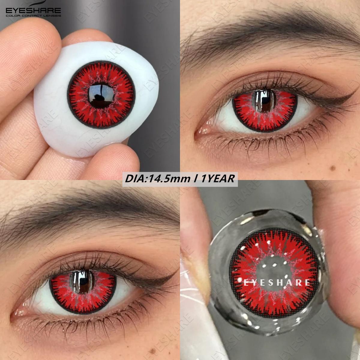 

EYESHARE 1 пара совершенно новых модных цветных контактных линз, костюм привидения на Хэллоуин, аниме-персонаж, цветные контактные линзы