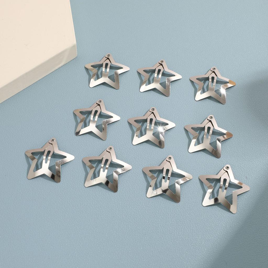 Ασημί χρώμα Αστέρι Κλιπ Μαλλιών Κορίτσια Πλαϊνό Κλιπ Μαλλιών Μπαρέτα Χαριτωμένο Μεταλλικό Φιλιγκράν Αστέρι Κλιπ Μαλλιών Κλιπ Μαλλιών Γυναικεία Κοσμήματα Αξεσουάρ Μαλλιών