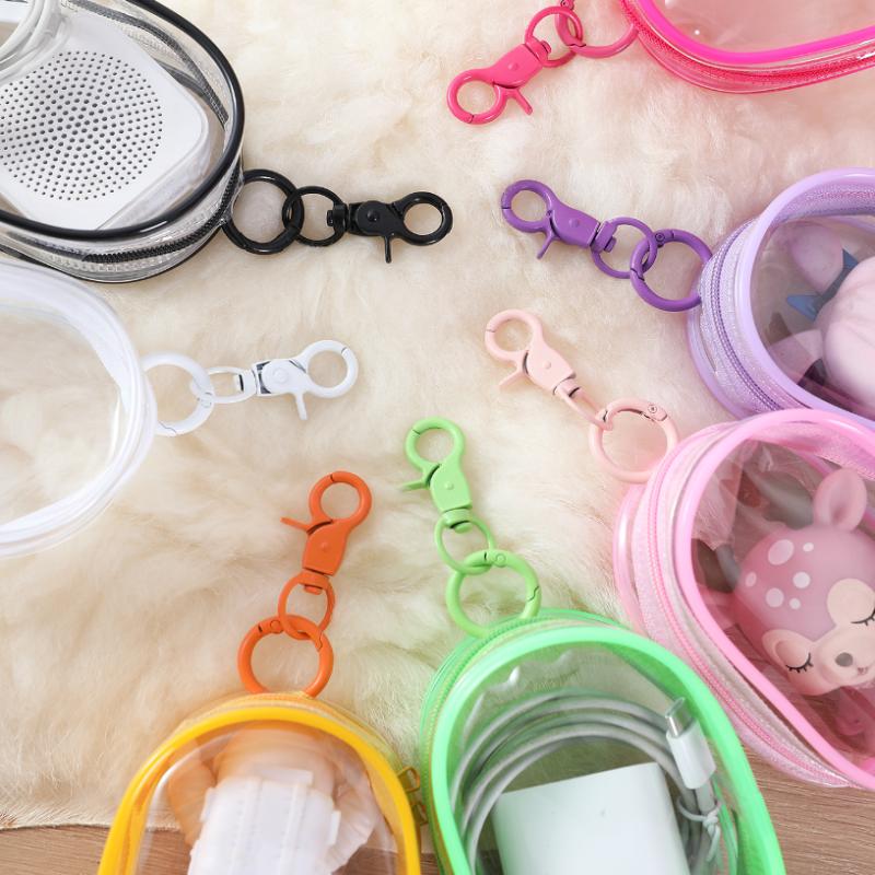 Portable Clear Figure Display Keyring Bag Waterproof Pvc Oval Hanging Blind Box Storage Bags Keychain Organizer Case