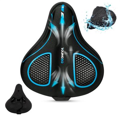 YOUNGDO Fahrradsattel Sattelkissen Sattel Ultra Memory Foam Wasserdichte Abdeckung Kein Po-Schock Stoßdämpfung Einfach zu installieren Blaue Abdeckung, Abdeckung, Abdeckung, Dick,