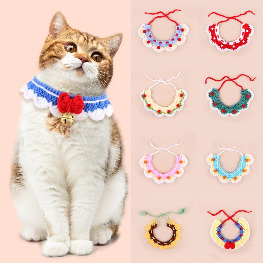 Lightweight Handwoven Pet Knitted Scarf Adjustable Soft Pet Bib Neck Scarf