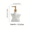 1pc Starfish Ceramic Lotion Dispensers,Shell Shaped Soap Dispenser, White Ceramic Lotion Bottle With Golden Matte Pump,Hand Soap Dispenser,Home Decor