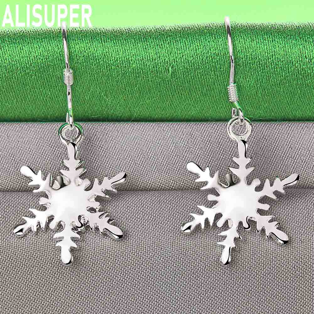 Stříbrný přívěsek 925 Sněhová vločka Piercing Náušnice Módní kouzlo Svatební šperky