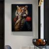 Vintage Palace Aristocrat Gorgeous Costume Animal Tiger Lion Rabbit Art Poster Canvas Paintings Wall Art HD Pictures Home Decor