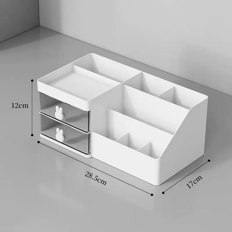 1PC Porta Penne Con 2 Cassetti Porta Matite Multifunzionale Per Scrivania Porta Oggetti Scatola Portaoggetti Per Scrivania Forniture per Ufficio Tavolo da Toeletta
