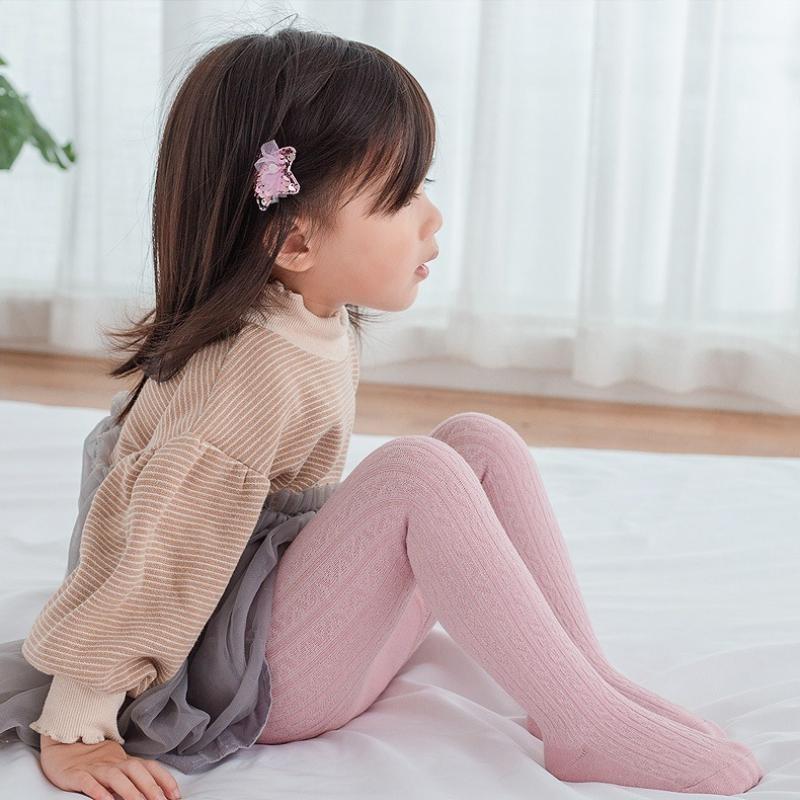 Eleganckie, dziewczęce rajstopy Chic Simplicity Kids Girl w jednolitym kolorze, modne, koreańskie legginsy, pończochy, jesień, wiosna, grube, bawełniane rajstopy
