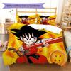 Lenjerie de pat cu model Son Goku, Set cu cuvertură, Husă de cuvertură, Față de pernă, Cadou de casă, Cadou de ziua de naștere (1 * husă de pilotă + 2 * fețe de pernă, fără miez)