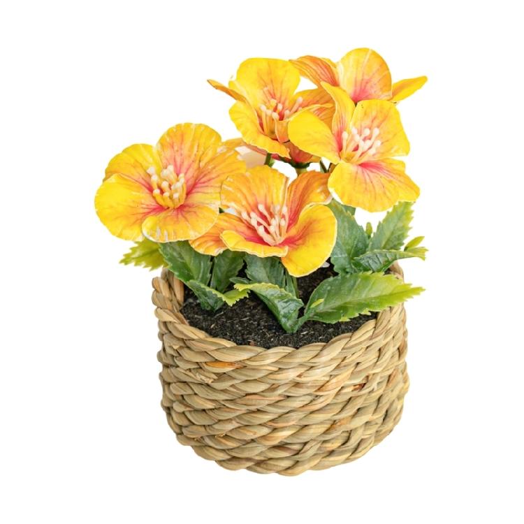 

Realistic Artificial Flower Potted Plant Home Floral Arrangement For Desk Bookshelves Windowsill Balconies Decoration жёлтый
