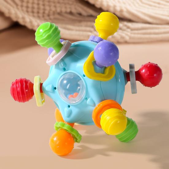 Baby Teething Toy Soft Silicone Rocker Teeth Soother Tooth Ball Shape BPA-Free Infant Chew Toy for Hand-Eye Coordination