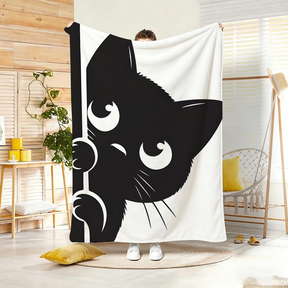 Cute stuff CATs Throw Lightweight 240g Flannel Blanket Soft Skin-friendly for Summer Cooling