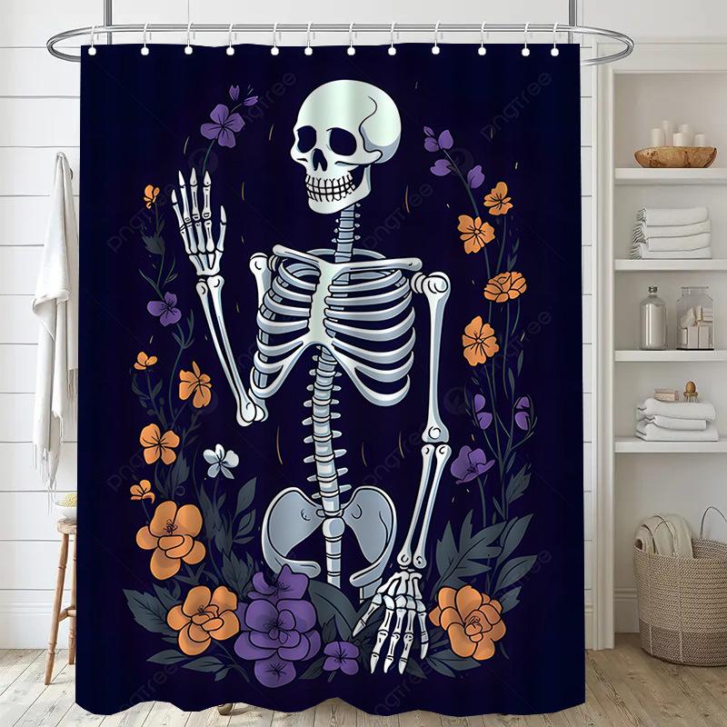 Santa Claus the Pine Tree washable Dirt-Resistant Shower Curtain Shower Head waterproof Polyester Bath Curtain For Home Decor