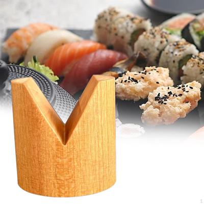 Wooden Taco Holder Single Slot Sushi Hand Roll Stand Serving Tary V Shaped Rack for