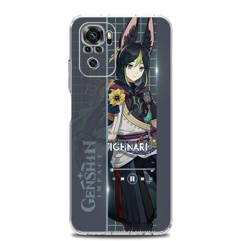 Game Genshin Impact Tighnari Clear Phone Case For Xiaomi Redmi Note 12 5G 9S 9 8 10 11 Pro+ 9T 8T 10C 9C 9A 7 Pro Soft TPU Cover