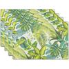 Set de 4 Sets de Table Feuilles de Palmier Tropicaux 12x18 Pouces Tapis de Table Vert Hawaïen d'Été Résistant à la Chaleur Lavable Essuyable