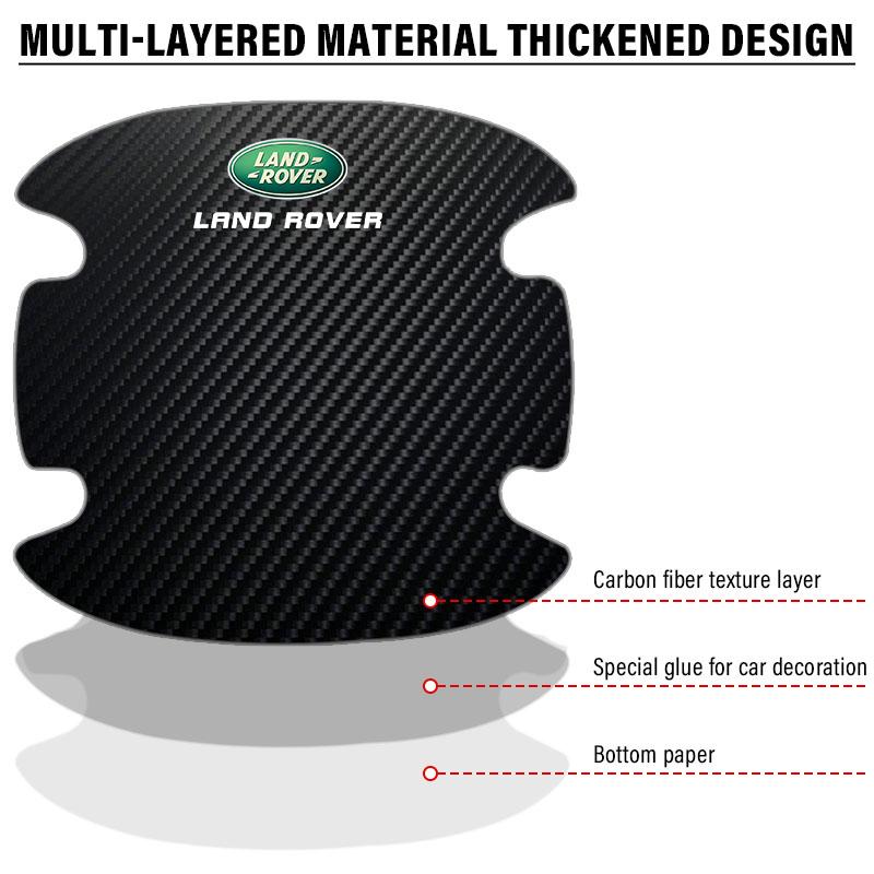 4 Stk./Satz Auto Türgriff Kratzschutz Aufkleber Kohlefaser für Land Rover Range Rover Defender Freelander Discovery 1 2 3 Evoque Rover L322 L405