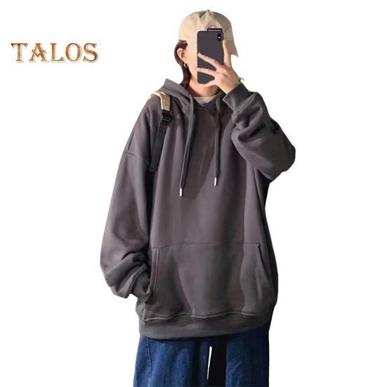 Men Fall Winter Hoodie with Big Front Pocket Solid Color Drawstring Long Sleeves Hooded Elastic Cuff And Hem Thin Daily Wear Casual Sport Top