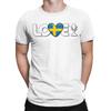 Love Sweden Eurovision Song Contest T-Shirts for Men  Fashion Cotton Tee Shirt O Neck Short Sleeve T Shirts Graphic Printed Tops