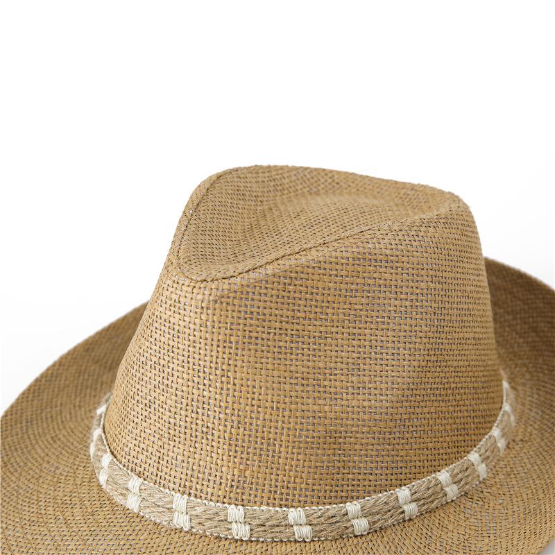 Panama Straw Hat Men Summer Old Man Grandpa Hat Outdoor Big Brim Sun Hat Dad Top Hat Sun Hat