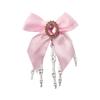 Halloween Skeleton Hand Hair Clips with Bowknot Faux Crystal Hand Bone Hairpin Gothic Skull Claw Hair Accessories for Girls Party Cosplay