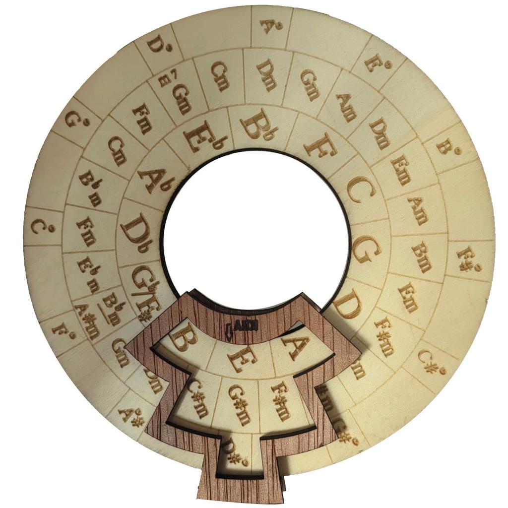 Musikmelodie-Werkzeug Holz-Melodie-Werkzeug Rundes Holz-Melodie-Akkord-Werkzeug Akkordrad Quintenzirkel