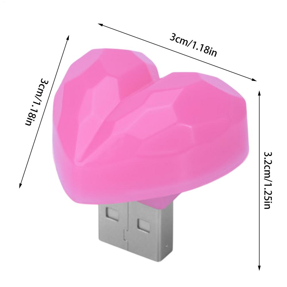 

USB Светодиодный Автомобильный Свет Автомобильный Внутренний Атмосферный Свет Сердце Автомобильные Огни Внутреннее Окружающее Освещение Декор Меняющий Цвет Атмосферный Светильник Pink