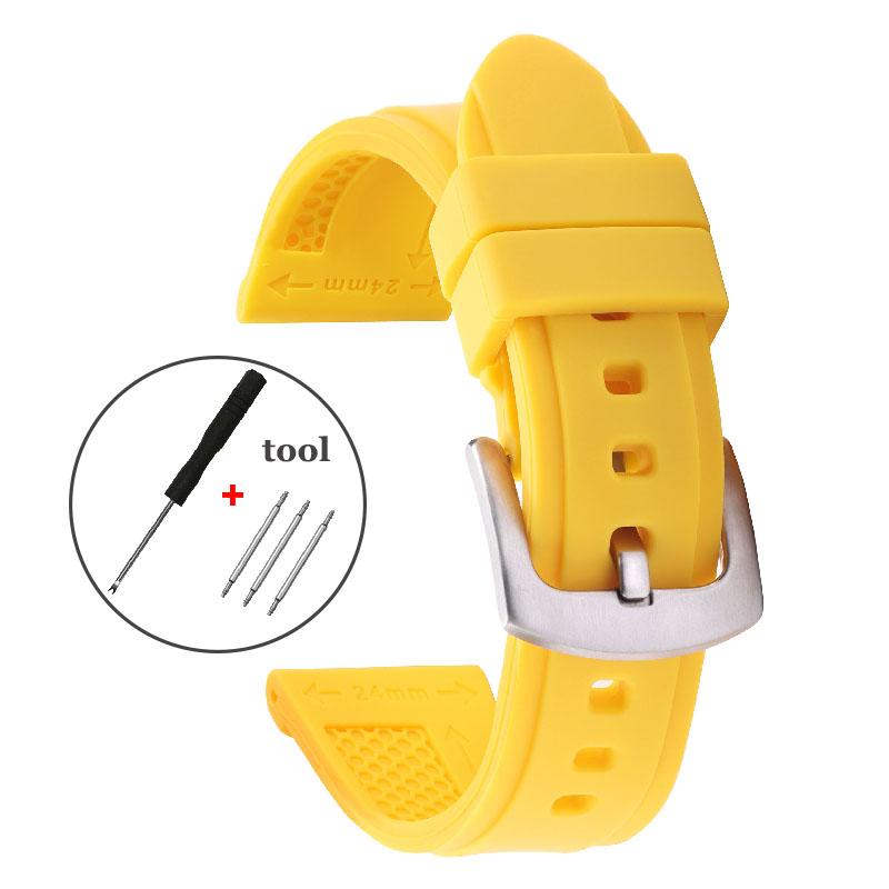 Premium Silicone Wristbands 22mm 24mm 26mm Watch Strap for Paneria Rubber Watchband Waterproof Sport Watch Accessories for Men