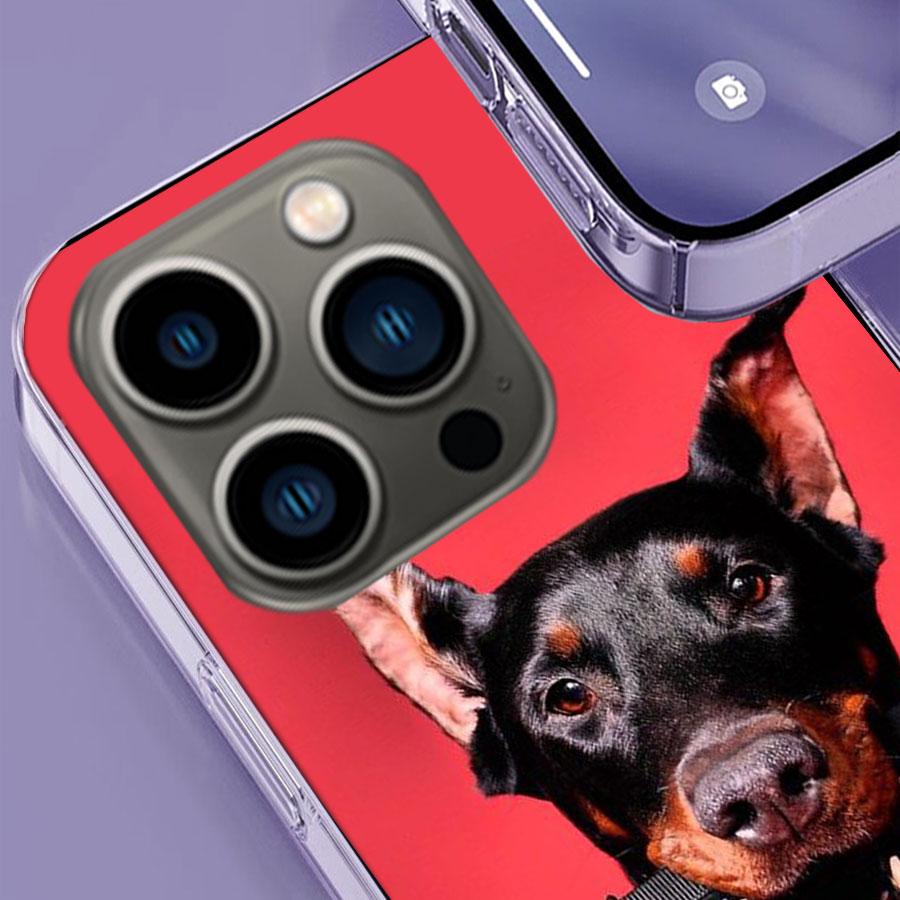 Animal Dachshund Doberman Dog Phone Case For Apple Iphone 16E 16 17 Pro Max Air 15 Pro 14 Plus 12 13 Mini Cover Cute Fun