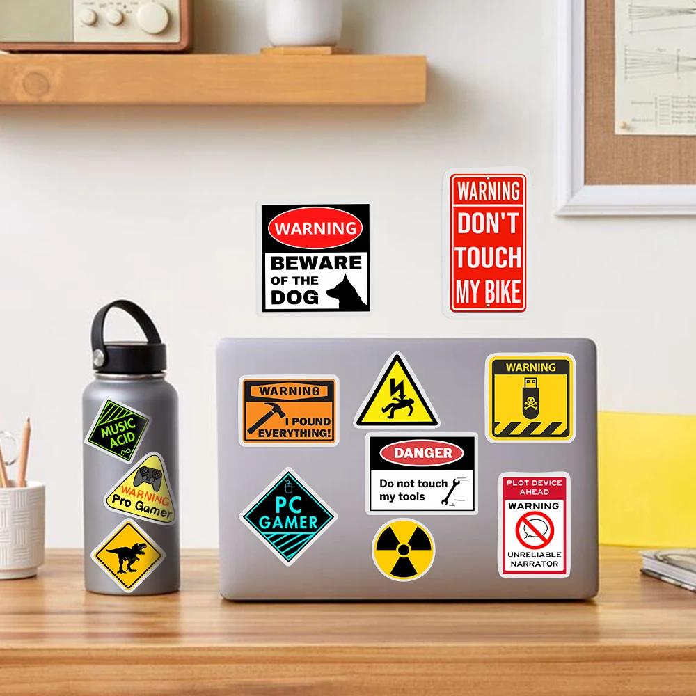 Funny Weird Warning Stickers Yellow Cartoon DIY Toy Gift Graffiti Decal for Phone Luggage Laptop Bottles Scrapbook Waterproof