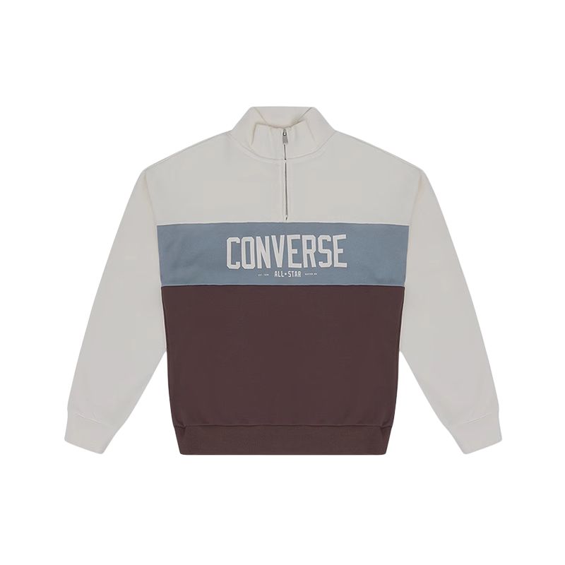 

New Converse Half-Zip Colorblocked Pullover 10027387-A03 M