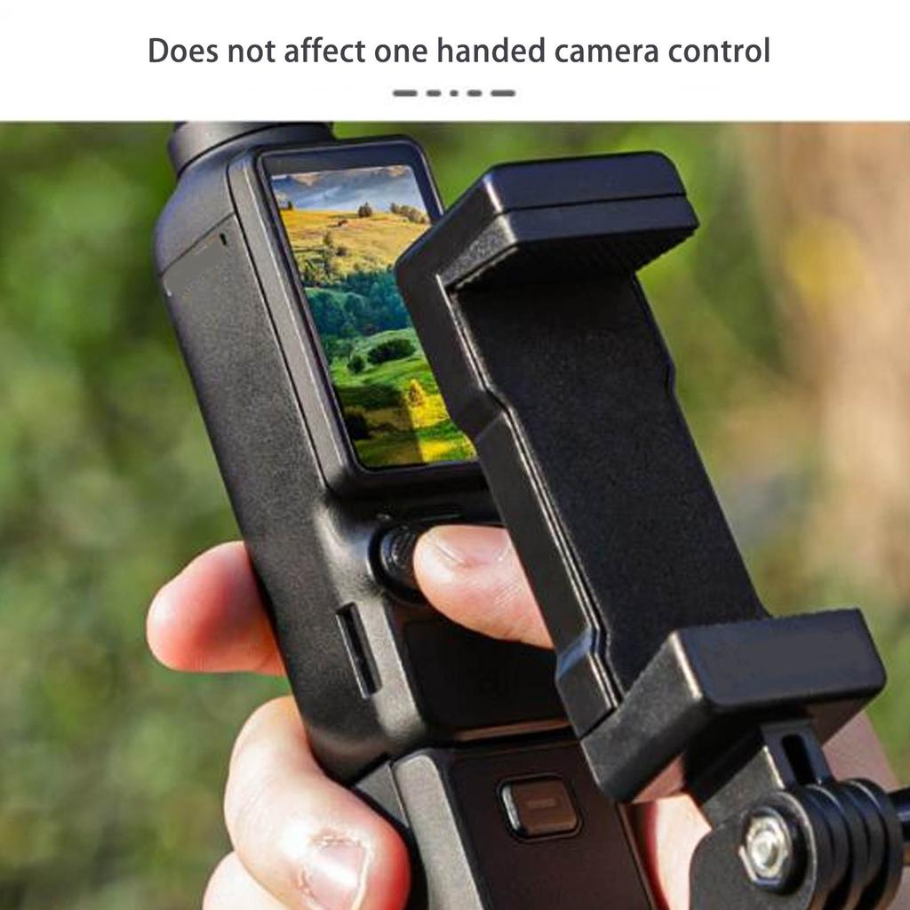 Camera Phone Holder Mount for OSMO Pocket 3 Handheld Action Camera Front Cell Phone Holder Tripod Adapter with 1/4 Screw Hole for Extension Rod
