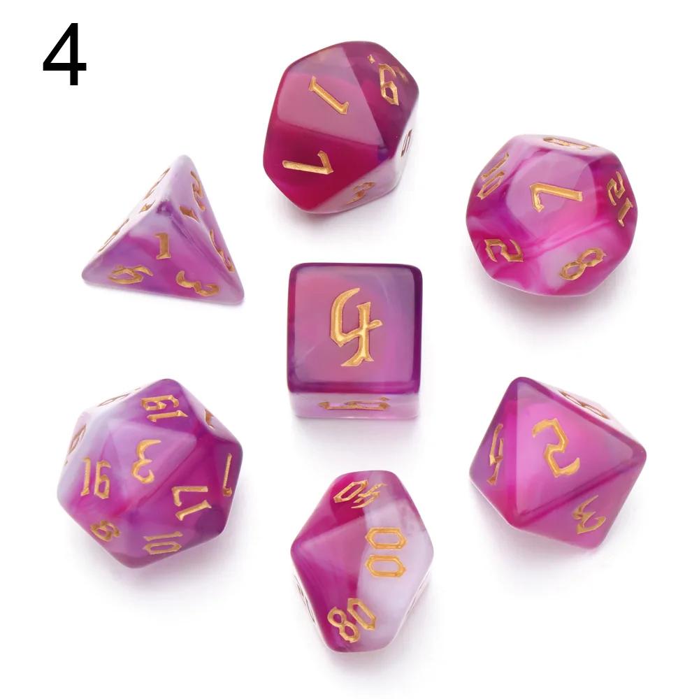 7Pcs/Set Polyhedral Dice Set Game Dice For Trpg Dnd Accessories Polyhedral Dice For Board Card Game Math Games