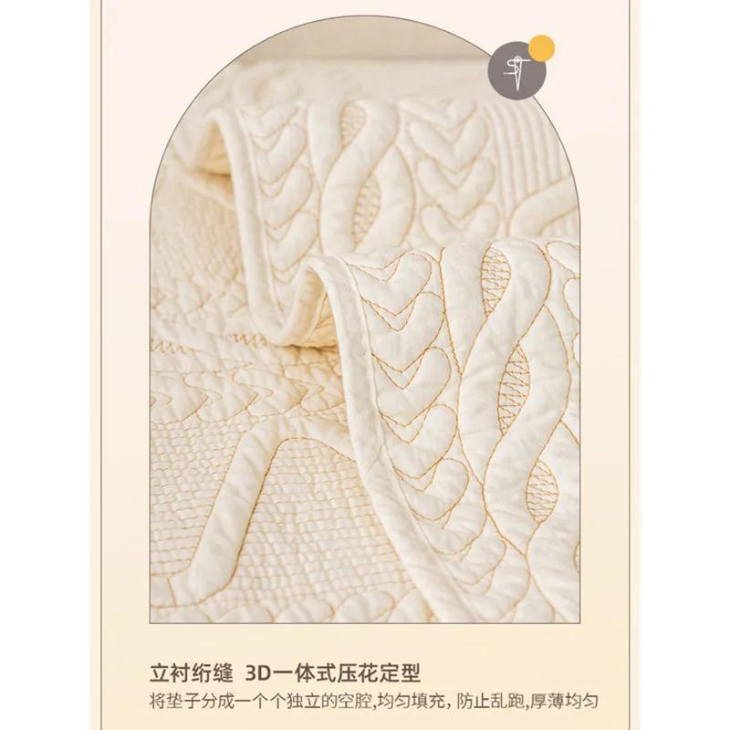 Blue Washed Cotton Sofa Cushion Solid Color Anti Slip Jacquard Couch Cover Beige Modern All-season Universal Cover Cloth Towel