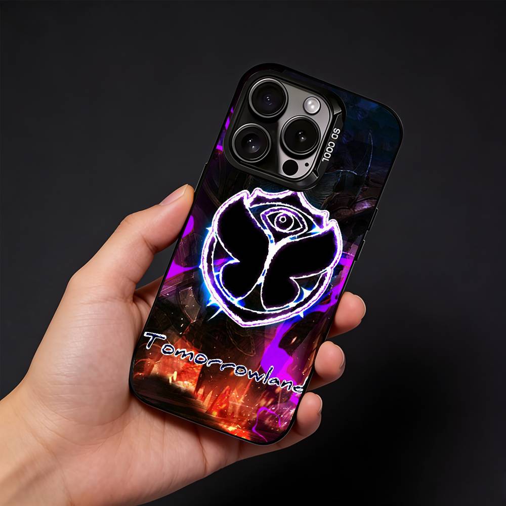 T-Tomorrowland Phone Case For iPhone17, 16,15,14,13,12 Pro Max Black Candy Matte Shockproof Cover