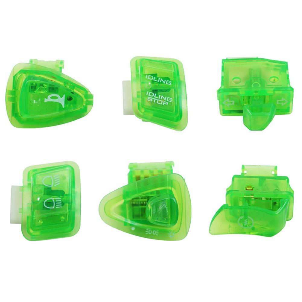 

6 шт. Мотоциклетный переключатель Кнопка Фара Противотуманная фара Для сигнала поворота Флешер зелёный