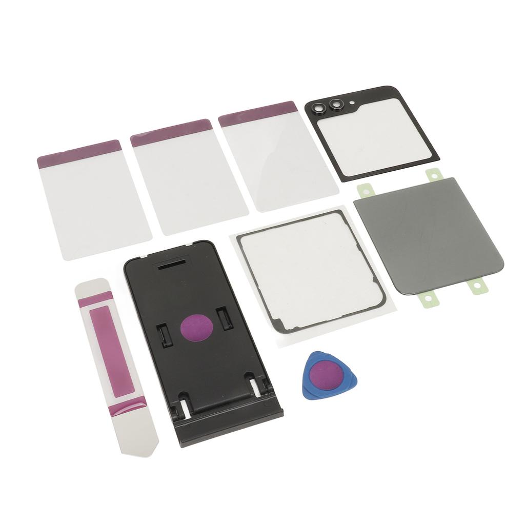 Back Glass Replacement Back Cover Glass Housing Door with Pre Installed Tape Camera Lens Tools for Galaxy Z Flip 5 Z